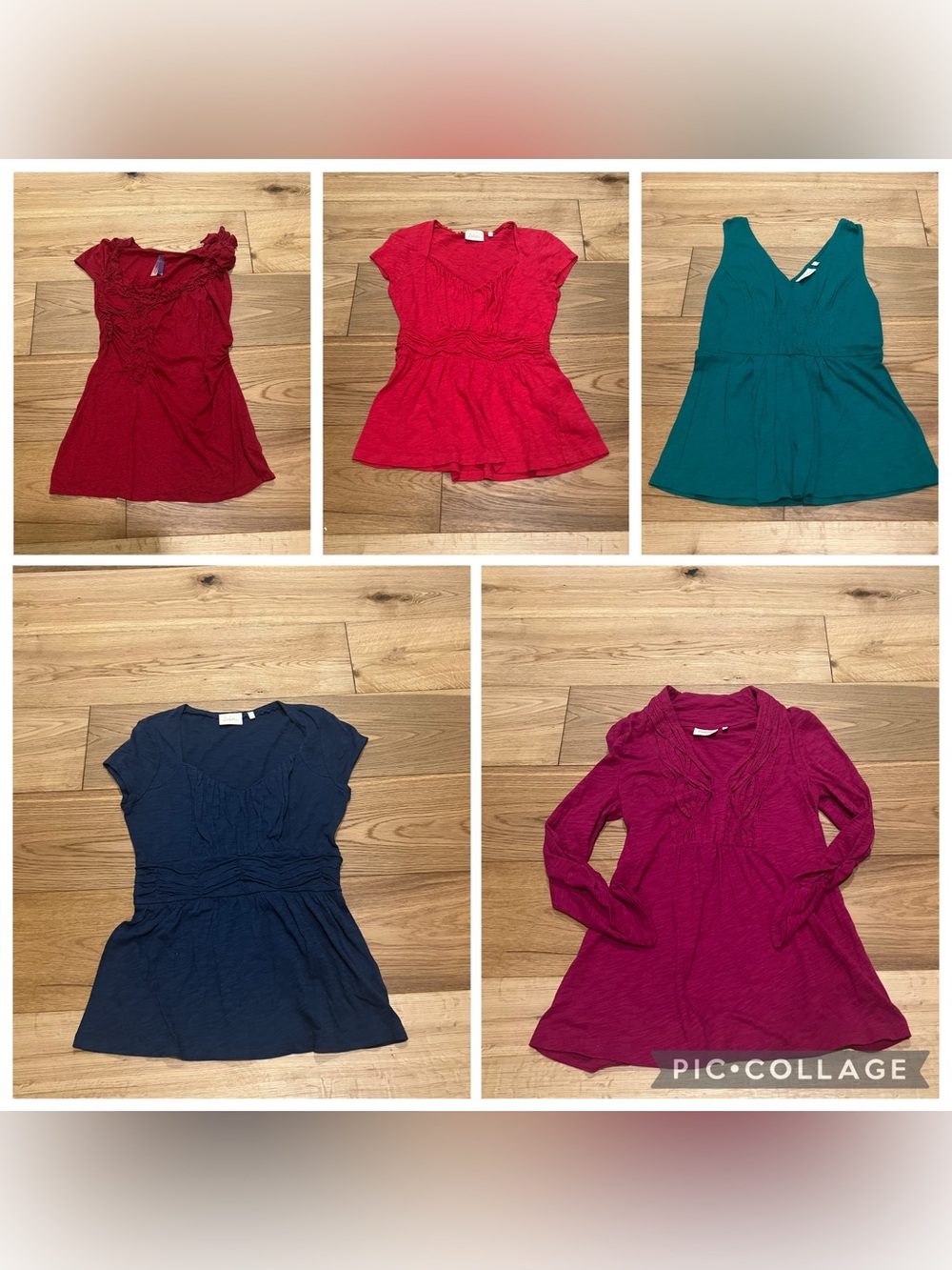 Anthropologie Bundle of Rainbow Cotton Knit Tops